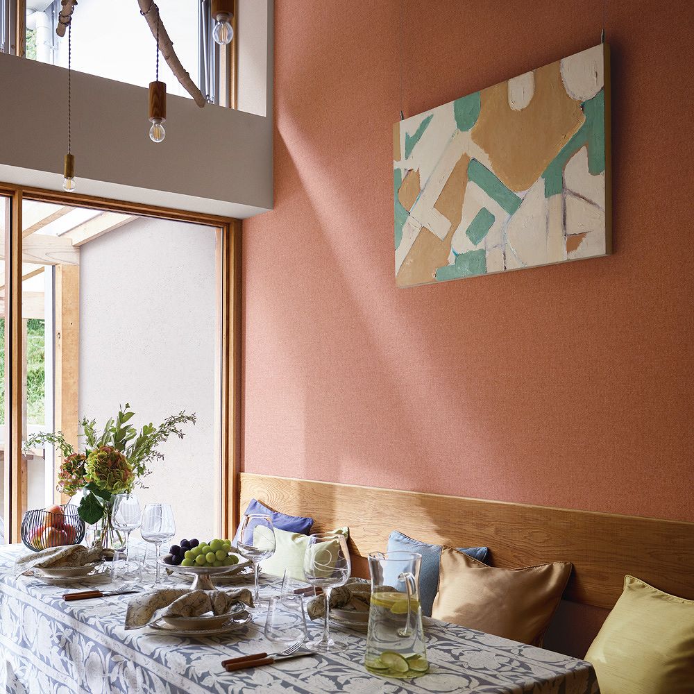 BB-2352 壁紙 のりなし クロス / シンコール / ベスト オレンジの無地【1m単位切り売り】