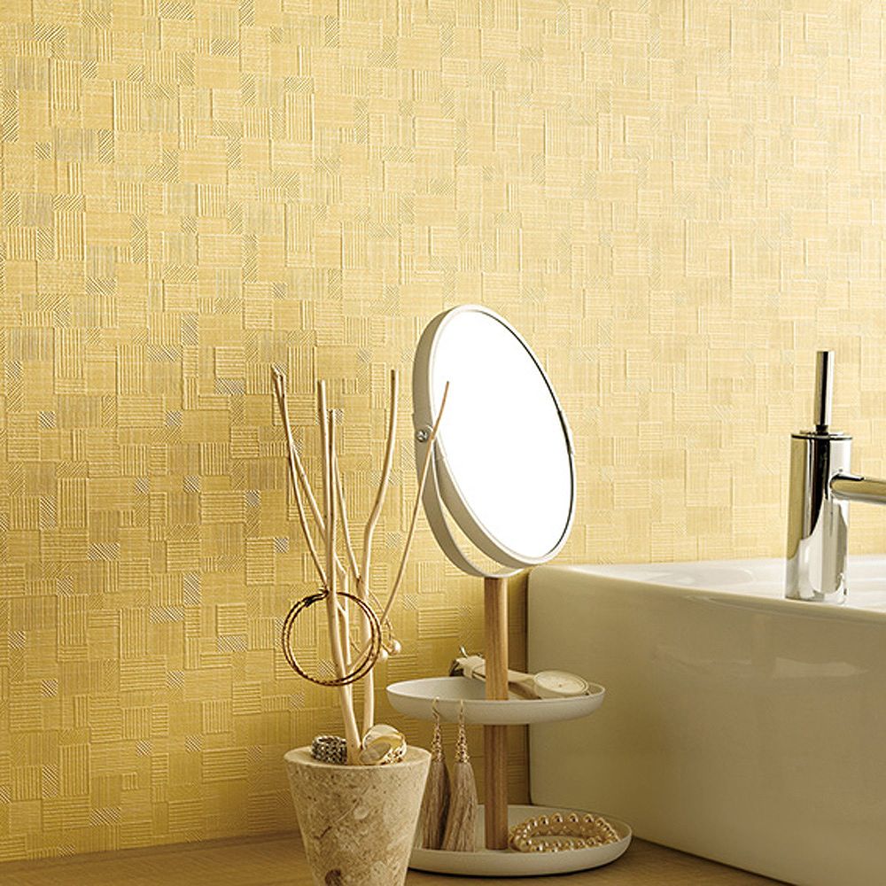 BB-2692 壁紙 のり付き クロス / シンコール / ベスト イエローの無地【15m+施工道具セット】