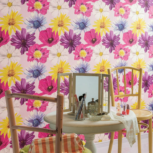 BB-2716 壁紙 のり付き クロス / シンコール / ベスト 花柄【15m+施工道具セット】