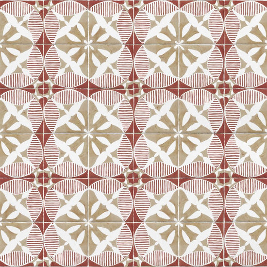 【サンプル】貼ってはがせる 床リメイクシート「Hatte me Floor (ハッテミーフロア)」ブロカントタイル / レッド