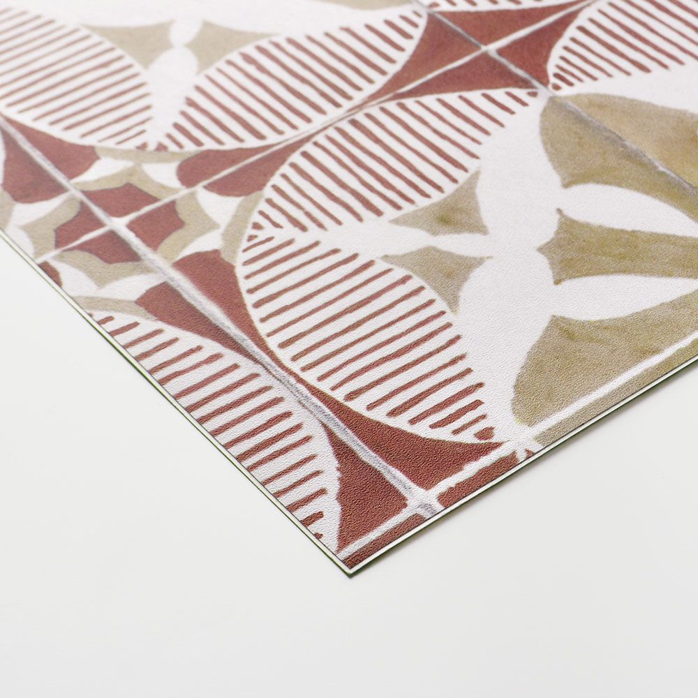 【サンプル】貼ってはがせる 床リメイクシート「Hatte me Floor (ハッテミーフロア)」ブロカントタイル / レッド