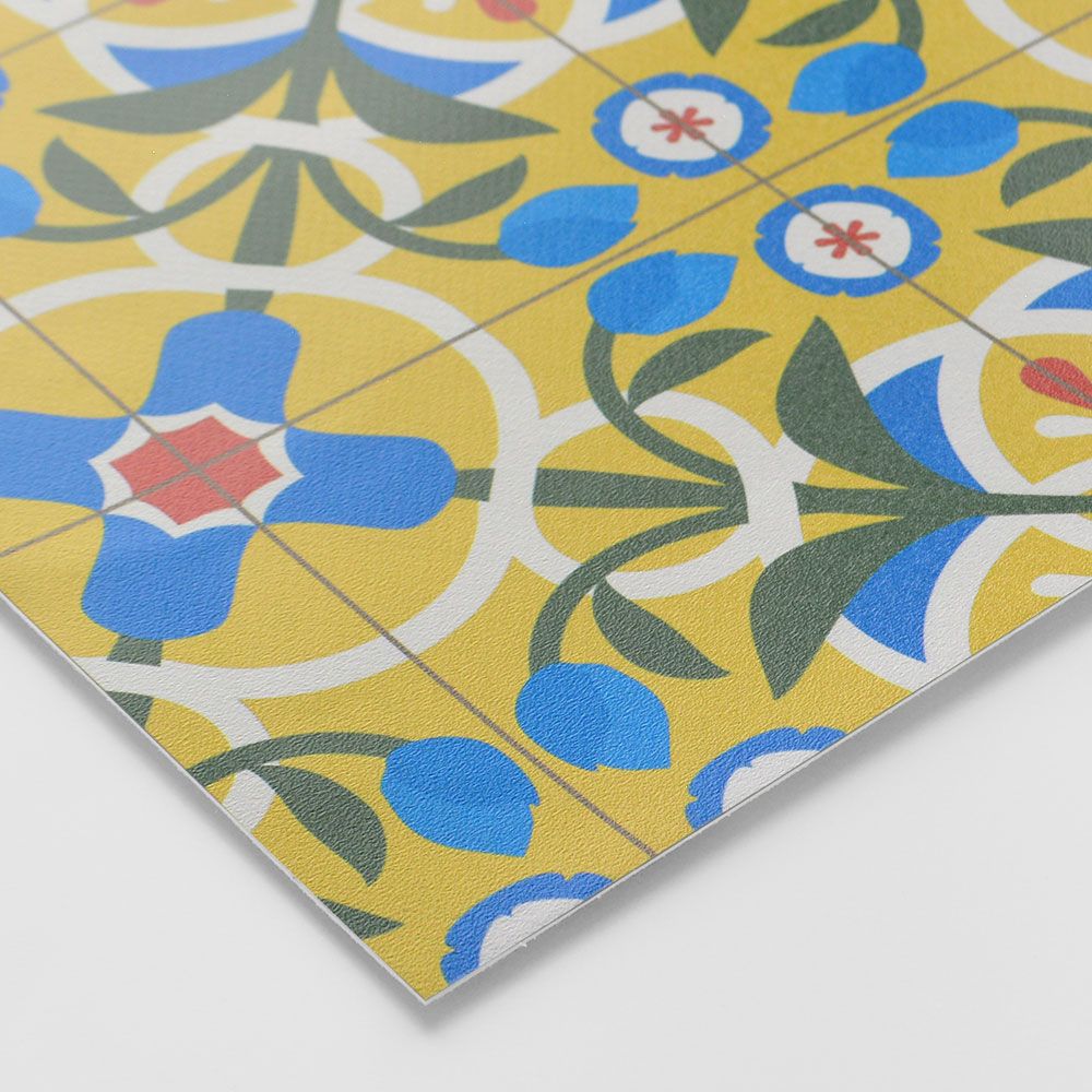 【サンプル】貼ってはがせる 床リメイクシート「Hatte me Floor (ハッテミーフロア)」セメントタイル -チューリップ- / デルフィニジン