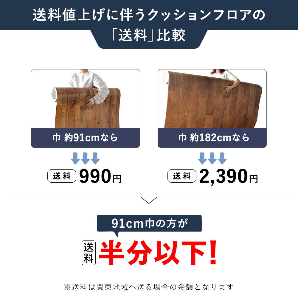 ハーフサイズ クッションフロア 土足OK タイル柄 コンクリート 【巾約91cm×1m以上10cm単位で切売り】 クレイブロック SCF-3550