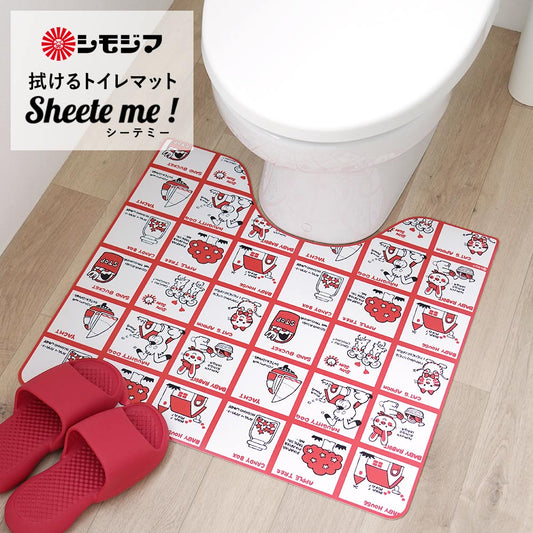 拭ける トイレマット Sheete me! シーテミー シモジマコラボデザイン 60cm×55cm ストップペイル