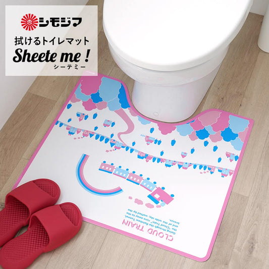 拭ける トイレマット Sheete me! シーテミー シモジマコラボデザイン 60cm×55cm トレイン