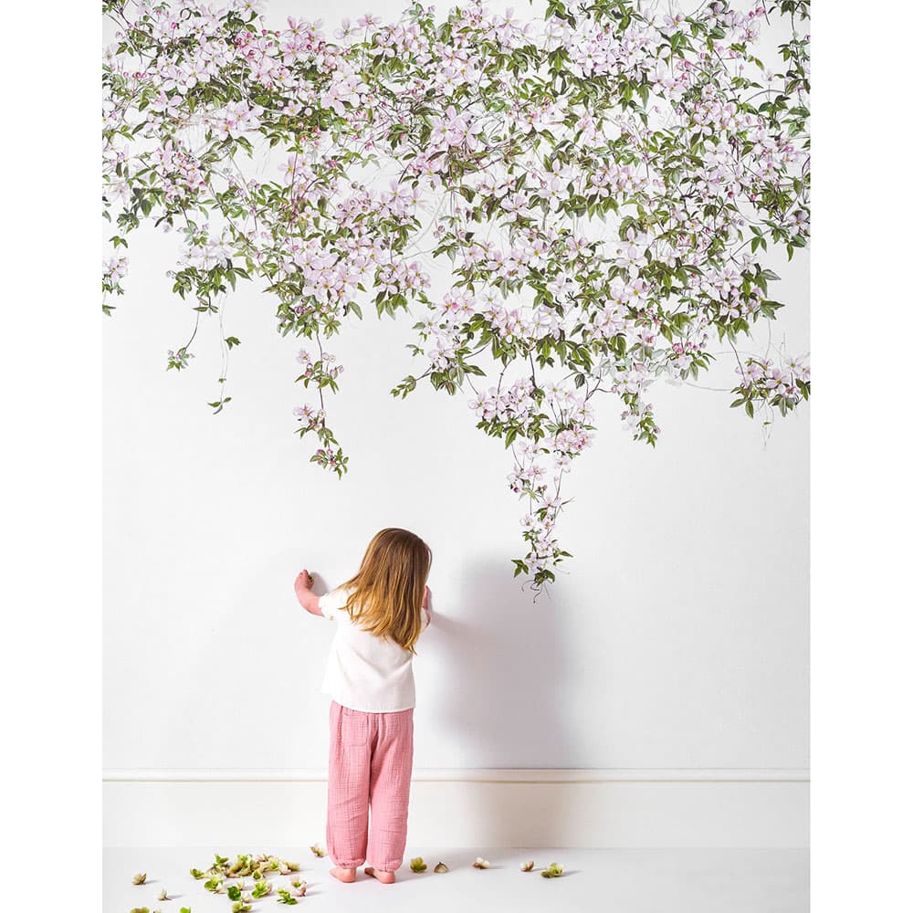 輸入壁紙 Sian Zeng / Clematis Mural Wallpaper / White ClemW 【3パネル1セット】