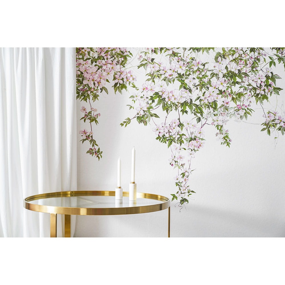輸入壁紙 Sian Zeng / Clematis Mural Wallpaper / White ClemW 【3パネル1セット】