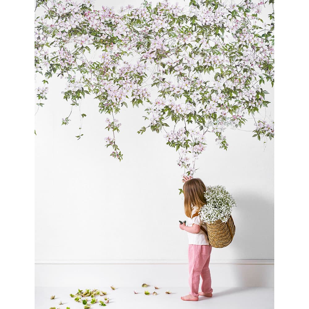 輸入壁紙 Sian Zeng / Clematis Mural Wallpaper / White ClemW 【3パネル1セット】