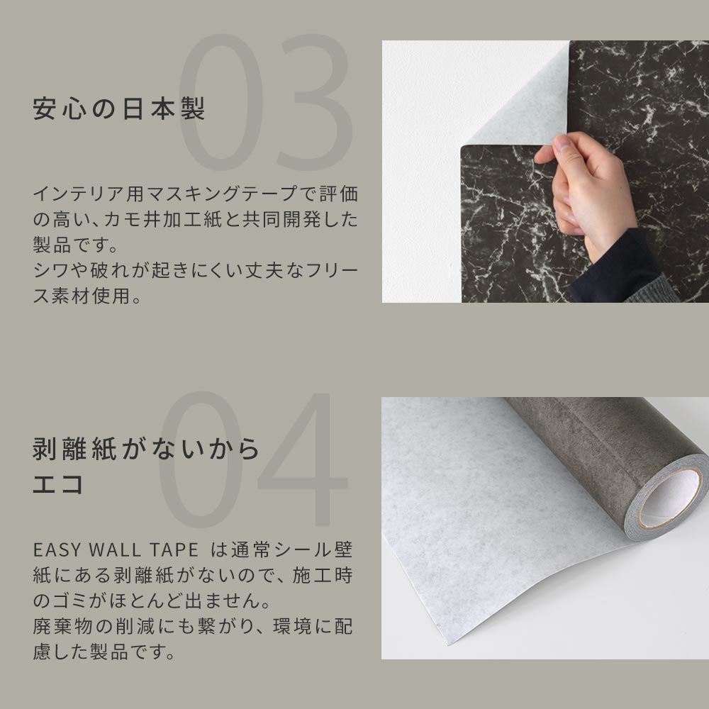 マステ感覚で貼る壁紙 EASY WALL TAPE イージーウォールテープ Room No.0 リブウッド (23cm×6mサイズ) ERN09 チャコールウッド