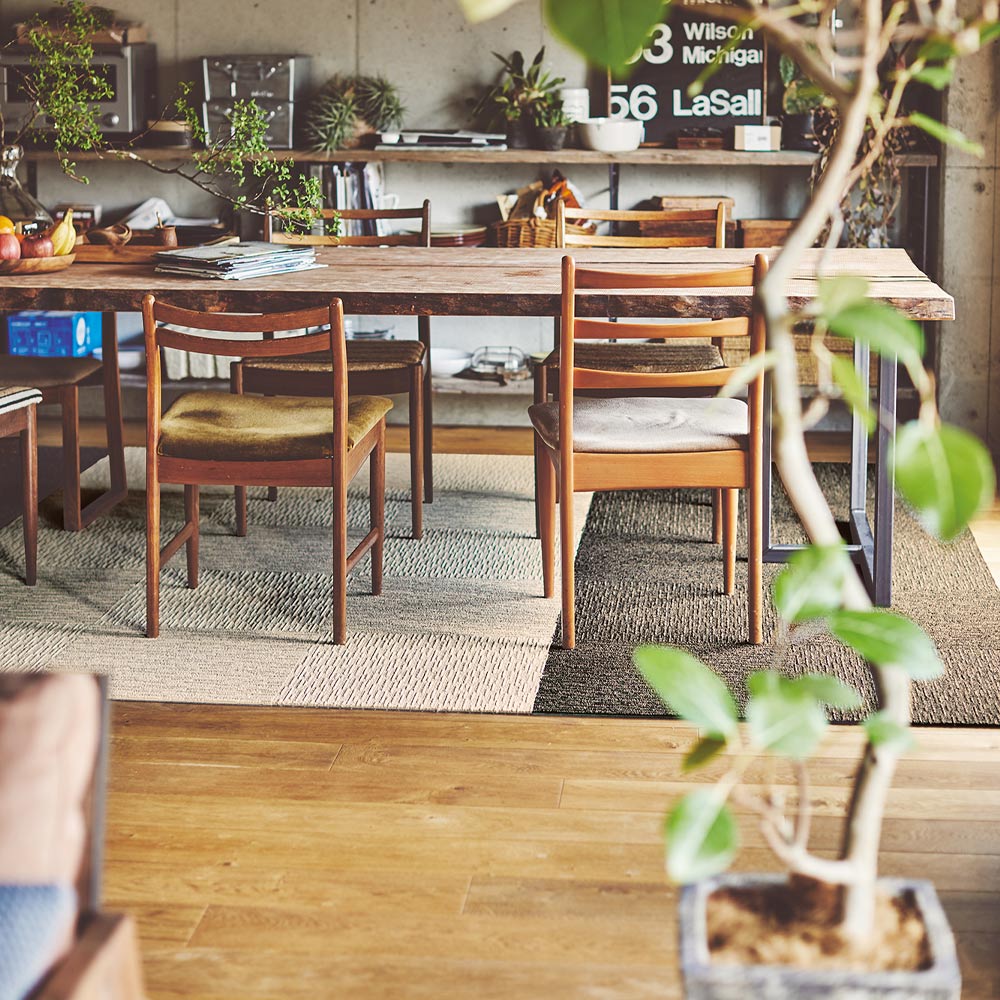 洗えるタイルカーペット 東リ ファブリックフロア スクエア2100 サイザループ 【1ケース(10枚入)単位で販売】 FF2101 コットン 吸着タイプ 床暖房対応