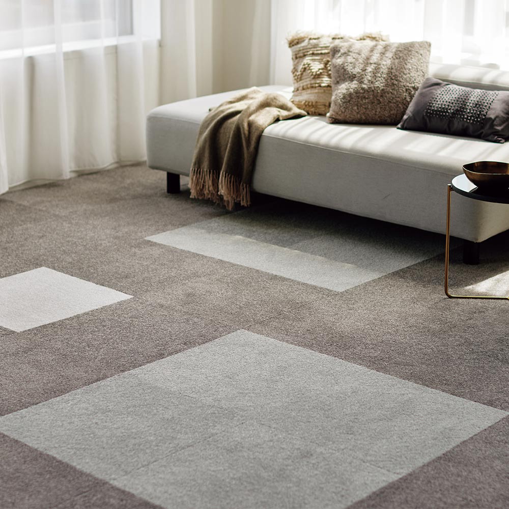 洗えるタイルカーペット 東リ ファブリックフロア スクエア2400 ソワレ 【1ケース(10枚入)単位で販売】 FF2415 ムーンストーン 吸着タイプ 床暖房対応