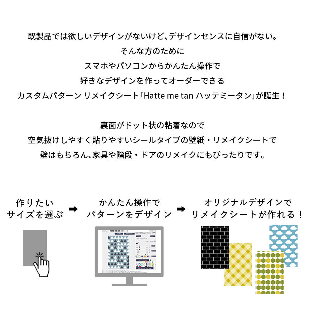 スマホでかんたんカスタムオーダーできるリメイクシート