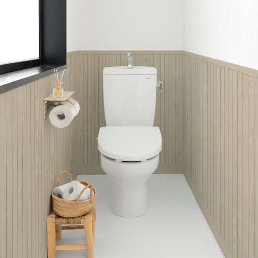拭ける腰壁シート スラットウォール グレージュ （100cm×41cm 3枚セット） 貼ってはがせる Hatte me! （ハッテミー）