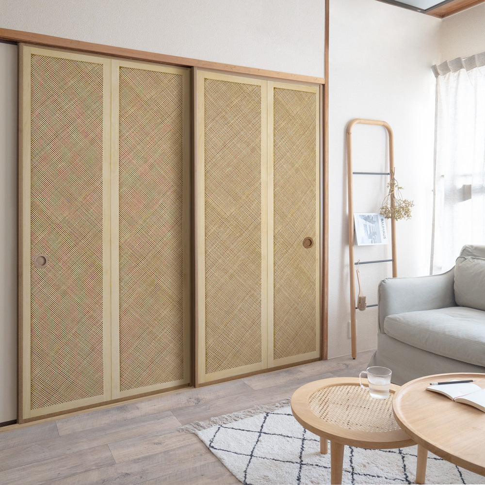 ふすまリメイクシート 消臭シールタイプ Bamboo ライト Mサイズ (約185cm×94cm)