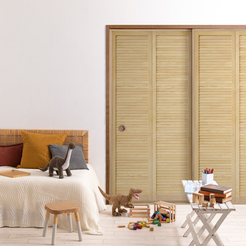 ふすまリメイクシート ふすま紙のりなしタイプ Louver ライト Mサイズ (約185cm×94cm)