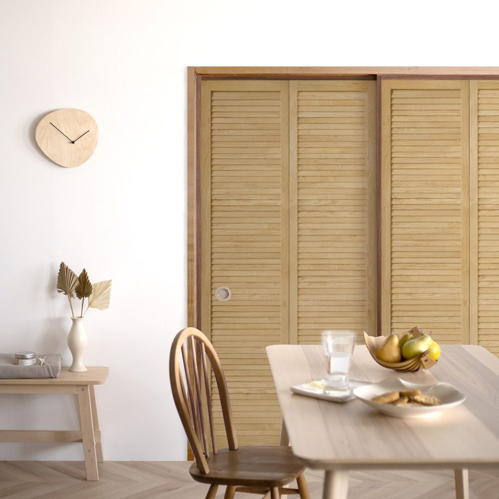 ふすまリメイクシート ふすま紙のりなしタイプ Louver ミディアム Mサイズ (約185cm×94cm)