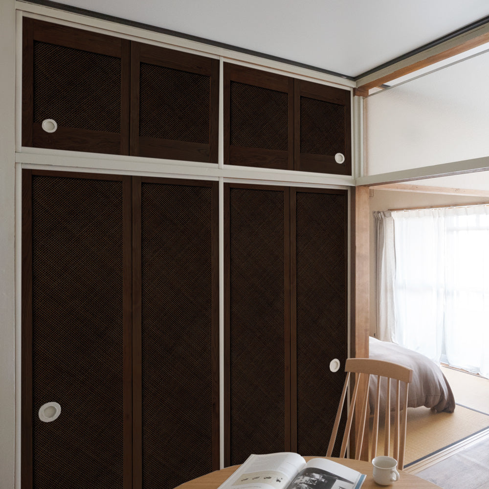 ふすまリメイクシート ふすま紙のりなしタイプ 天袋サイズ Bamboo ダーク (約60cm×94cm)