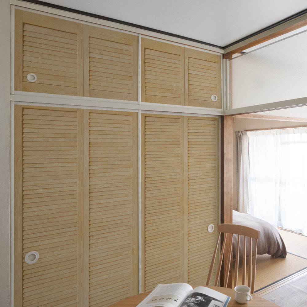 ふすまリメイクシート ふすま紙のりなしタイプ 天袋サイズ Louver ライト (約60cm×94cm)