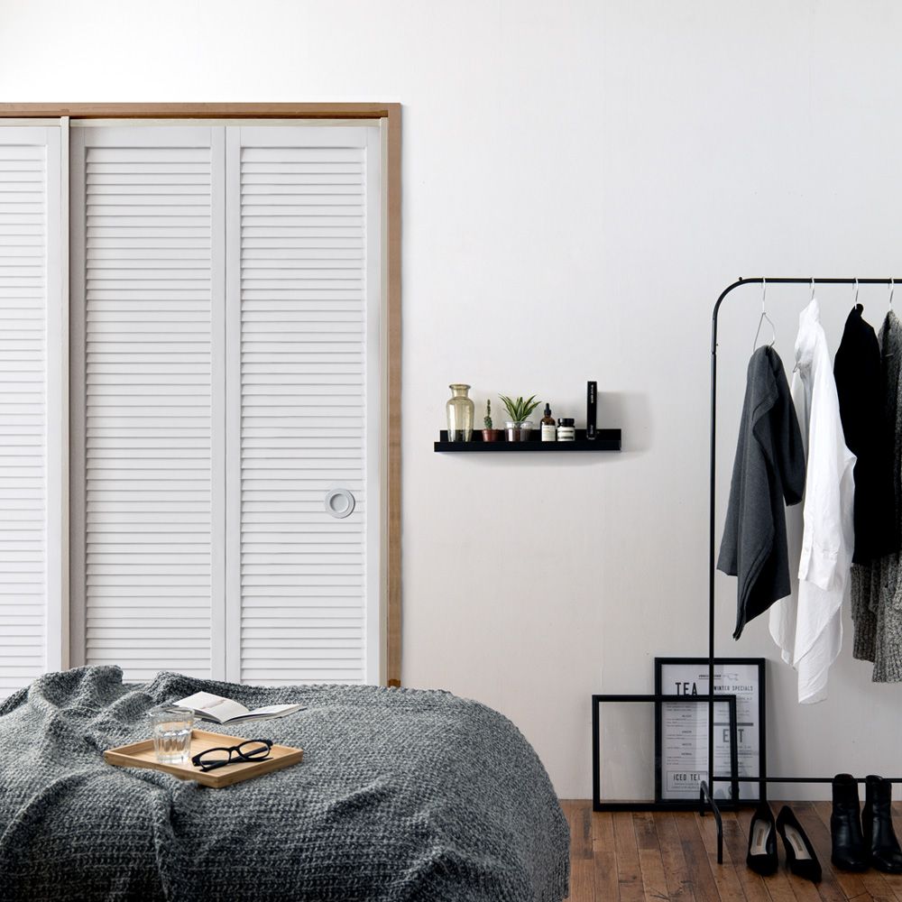 ふすまリメイクシート 消臭シールタイプ Louver ホワイト Lサイズ (約200cm×94cm)