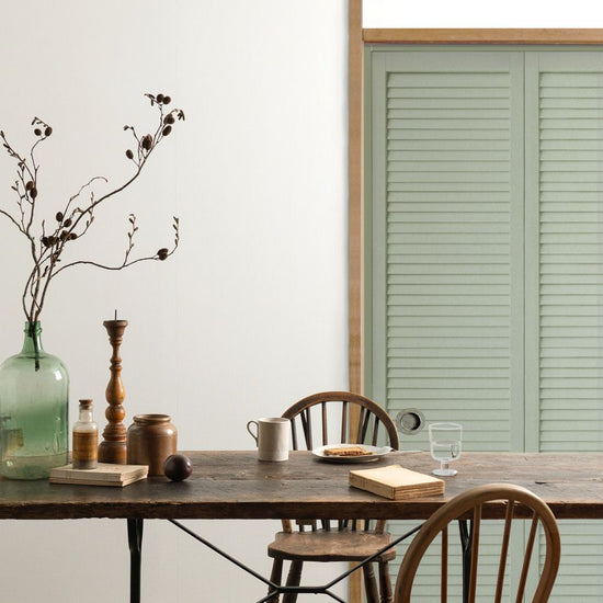 ふすまリメイクシート ふすま紙のりなしタイプ Louver セージグリーン Lサイズ (約200cm×94cm)