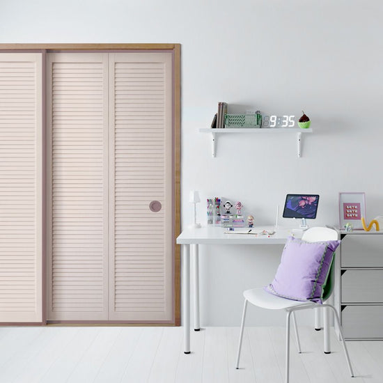 ふすまリメイクシート ふすま紙のりなしタイプ Louver コーラル Lサイズ (約200cm×94cm)