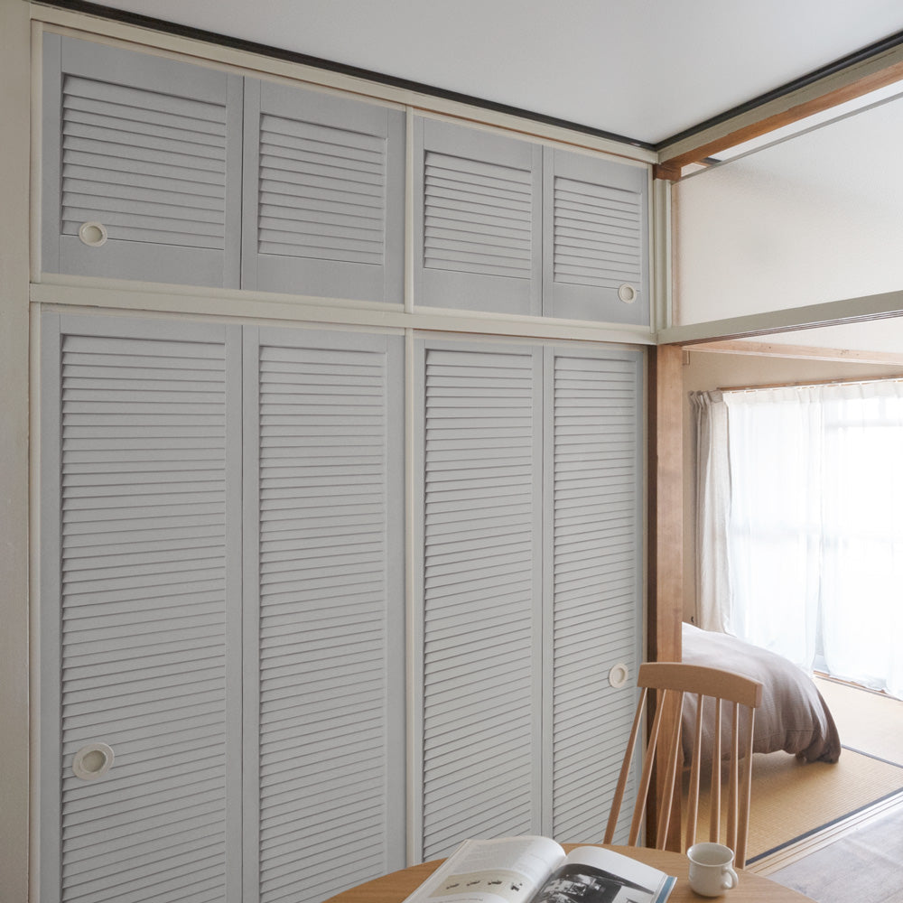 ふすまリメイクシート 消臭シールタイプ 天袋サイズ Louver ライトグレー (約60cm×94cm)