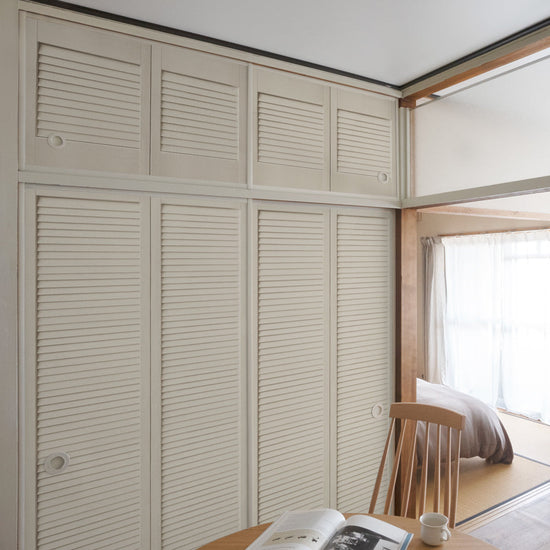 ふすまリメイクシート 消臭シールタイプ 天袋サイズ Louver アイボリー (約60cm×94cm)