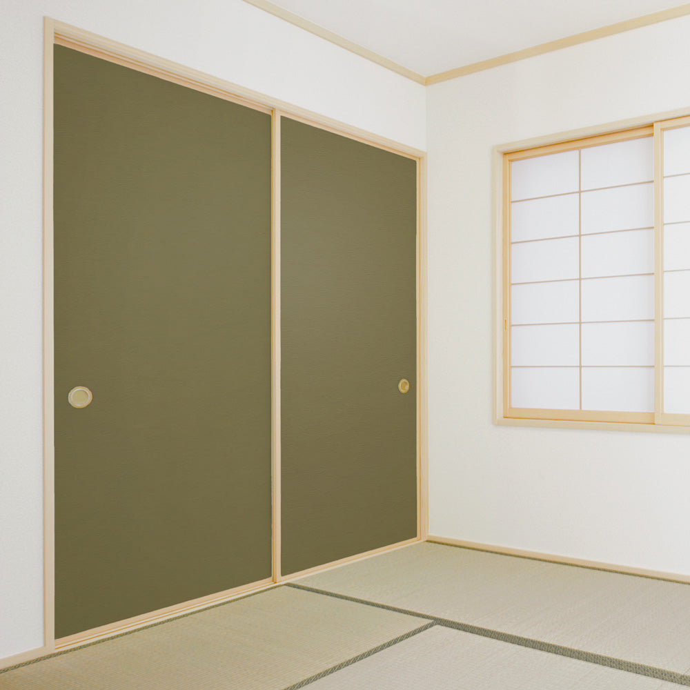 ふすまリメイクシート 拭けるシールタイプ 檀紙 鶯 (約185cm×100cm)