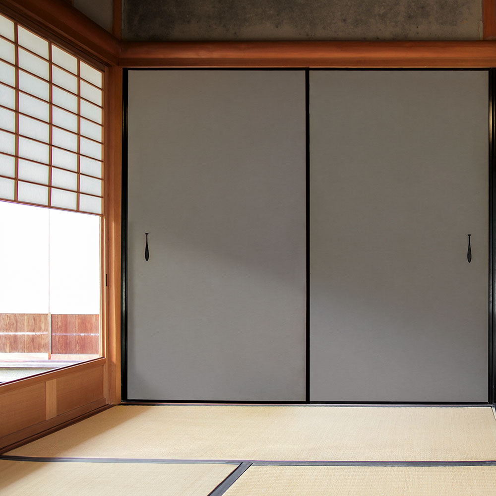 ふすまリメイクシート 拭けるシールタイプ 檀紙 鉛色 (約185cm×100cm)