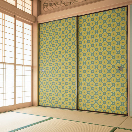 ふすまリメイクシート ふすま紙のりなしタイプ 大正ロマン ぱいん (約185cm×94cm)