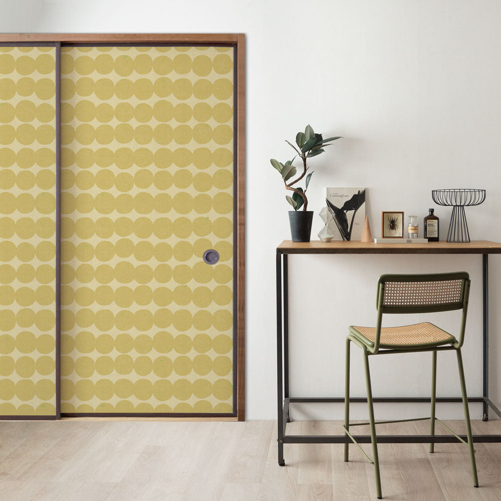 ふすまリメイクシート 消臭シールタイプ 大正ロマン ゆず (約185cm×94cm)