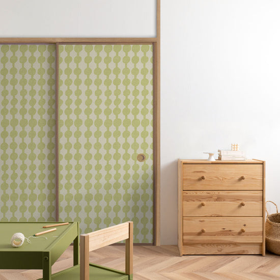 ふすまリメイクシート 消臭シールタイプ 大正ロマン ずんだ (約185cm×94cm)