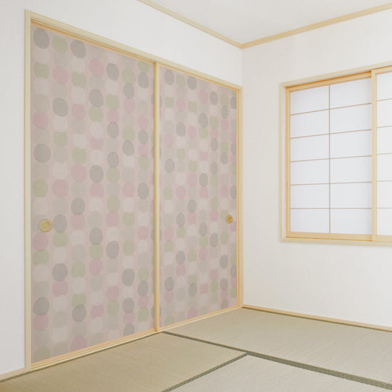 ふすまリメイクシート ふすま紙のりなしタイプ 大正ロマン おだんご (約185cm×94cm)