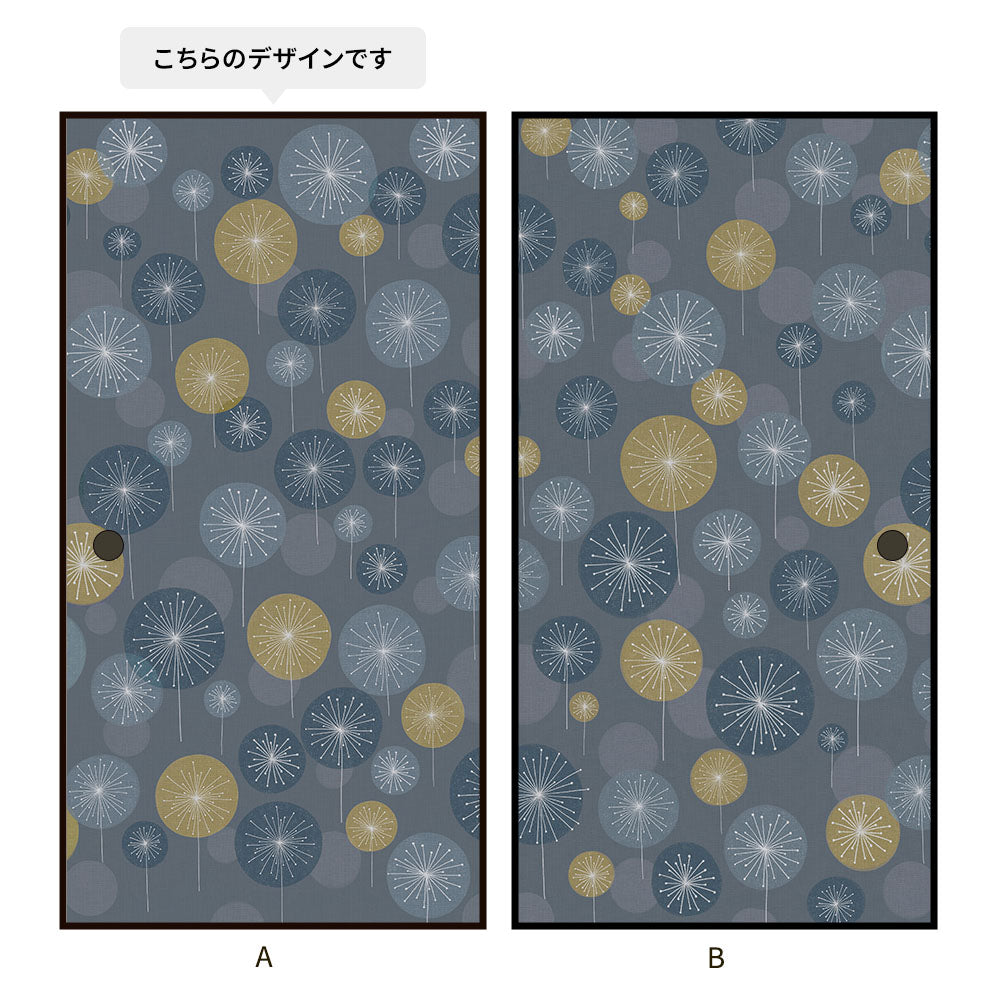 ふすまリメイクシート 拭けるシールタイプ 大正ロマン つながる2柄 花火Ａ (約185cm×100cm)