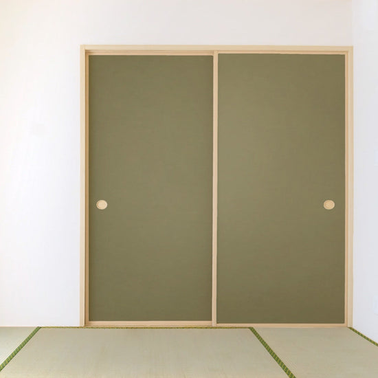 ふすまリメイクシート 消臭シールタイプ 雲龍紙 鶯 (約185cm×94cm)