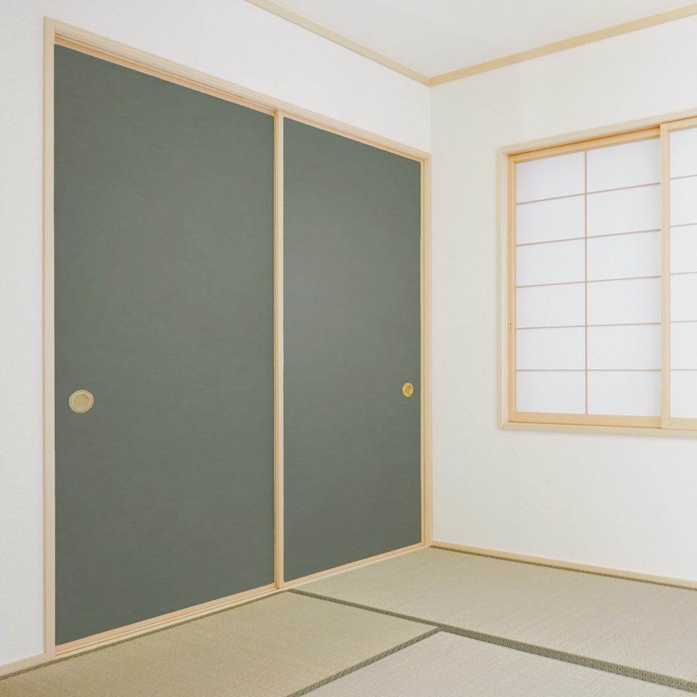 ふすまリメイクシート 拭けるシールタイプ 雲龍紙 青鼠 (約185cm×100cm)