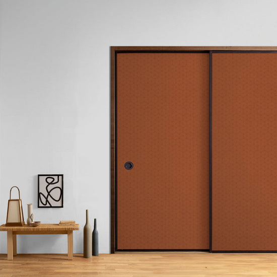 ふすまリメイクシート ふすま紙のりなしタイプ 和柄 麻の葉 煉瓦 (約185cm×94cm)