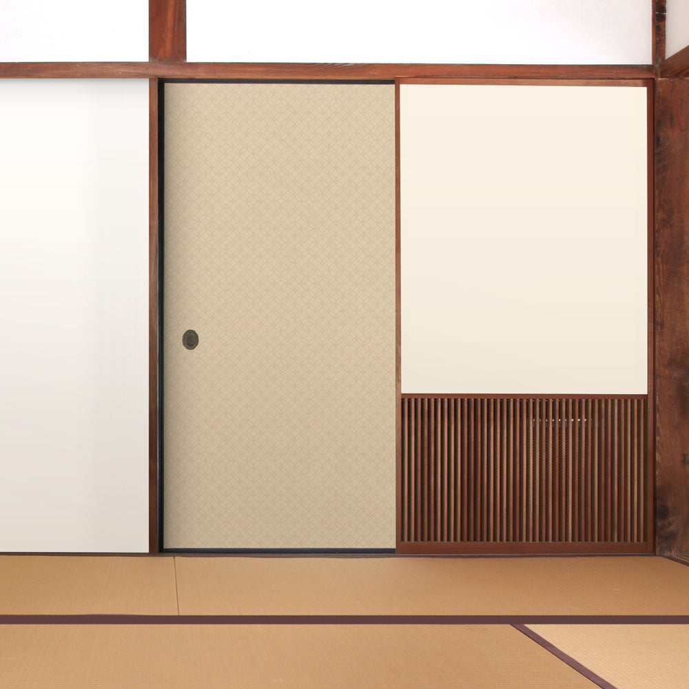 ふすまリメイクシート 消臭シールタイプ 和柄 星七宝 宍色 (約185cm×94cm)