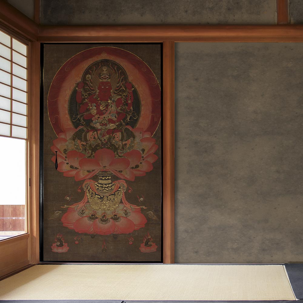ふすまリメイクシート ふすま紙のりなしタイプ 愛染明王像 (約185cm×94cm)