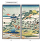 ふすまリメイクシート 拭けるシールタイプ つながる2柄 葛飾北斎 城嶽霊泉 A (約185cm×100cm)