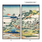 ふすまリメイクシート 拭けるシールタイプ つながる2柄 葛飾北斎 城嶽霊泉 B (約185cm×100cm)