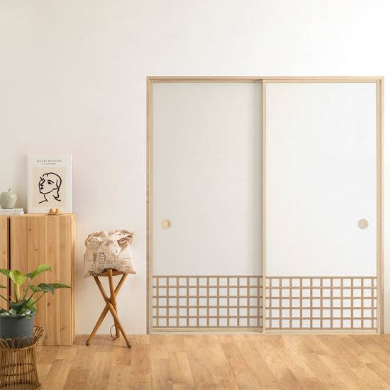 ふすまリメイクシート ふすま紙のりなしタイプ Zen Craft E (約185cm×94cm)