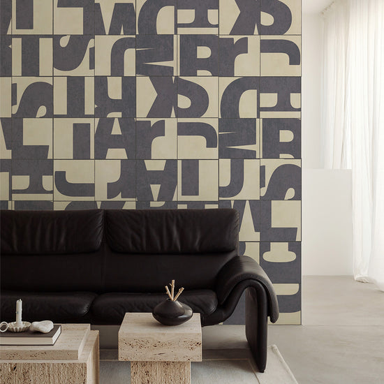 水だけで貼れる壁紙 Hattan ハッタン WALLN レターブロック HLB-02 6枚セット