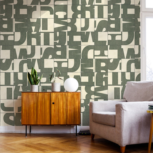 水だけで貼れる壁紙 Hattan ハッタン WALLN レターブロック HLB-03 6枚セット