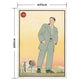 Hattan Art Poster ハッタンアートポスター Young man and looking at a dog / HP-00301 Mサイズ(45cm×64cm)