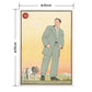 Hattan Art Poster ハッタンアートポスター Young man and looking at a dog / HP-00301 Sサイズ(32cm×45cm)