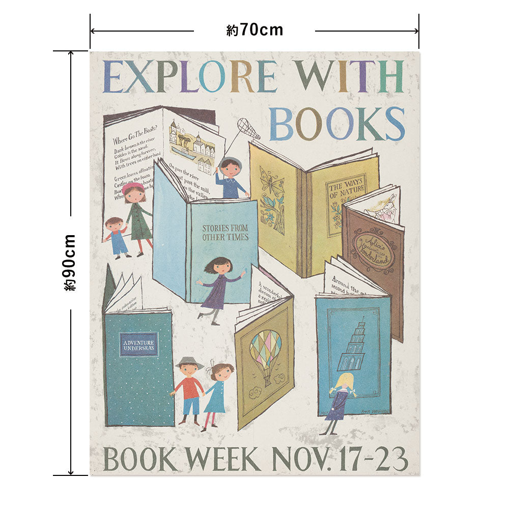 Hattan Art Poster ハッタンアートポスター Explore with books. Book week, Nov. 17-23 / HP-00325 Lサイズ(70cm×90cm)