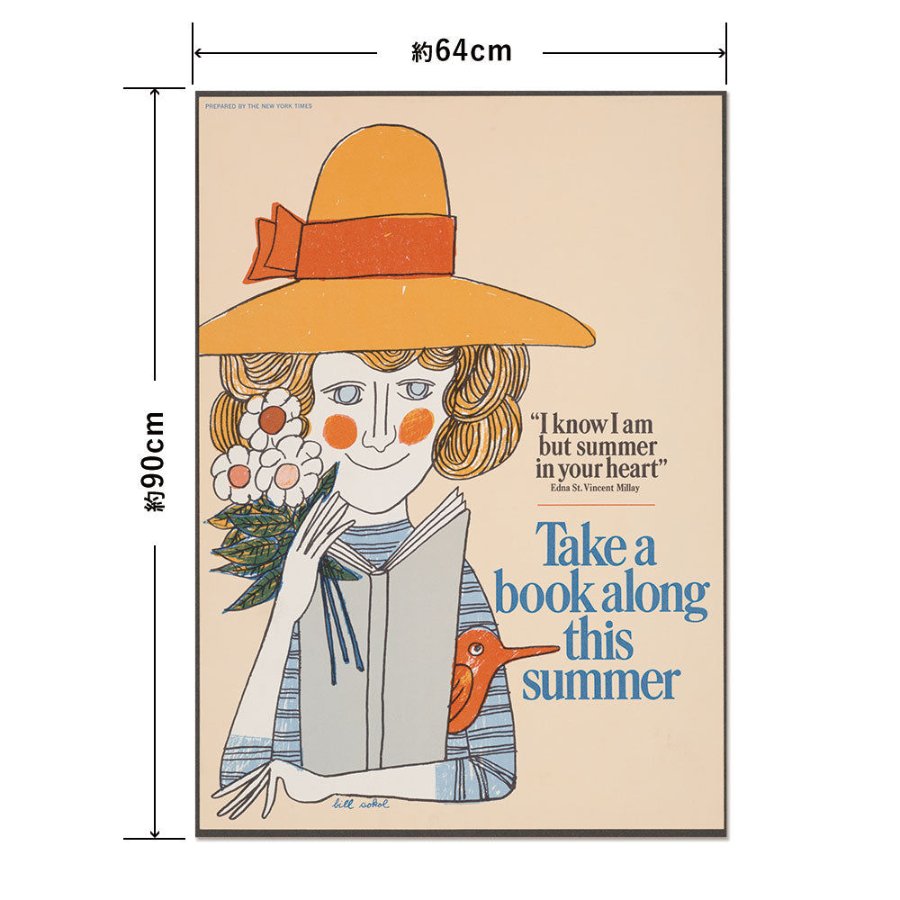 Hattan Art Poster ハッタンアートポスター Take a book along this summer / HP-00327 Lサイズ(64cm×90cm)