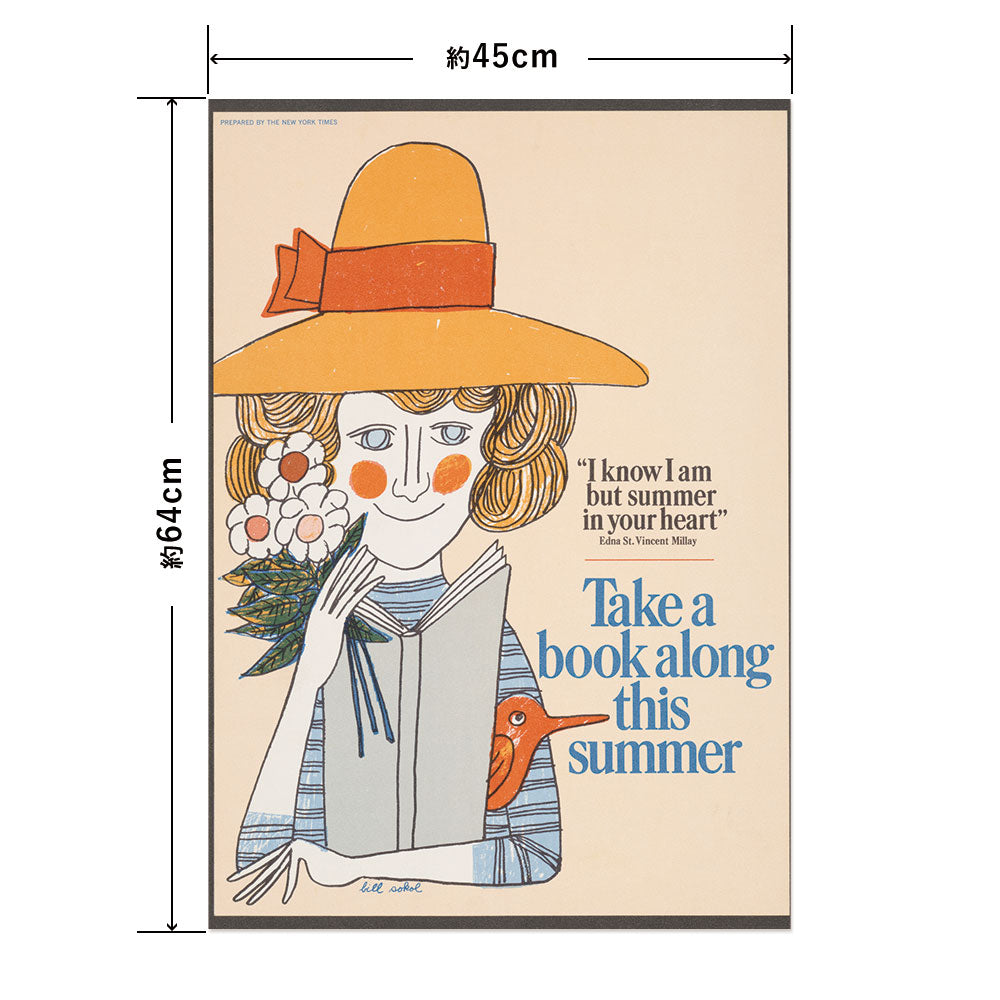 Hattan Art Poster ハッタンアートポスター Take a book along this summer / HP-00327 Mサイズ(45cm×64cm)