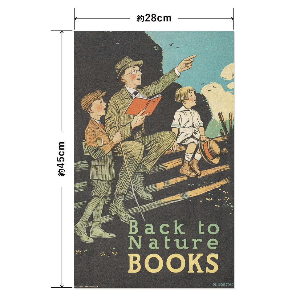 Hattan Art Poster ハッタンアートポスター Back to nature books / HP-00334 Sサイズ(28cm×45cm)